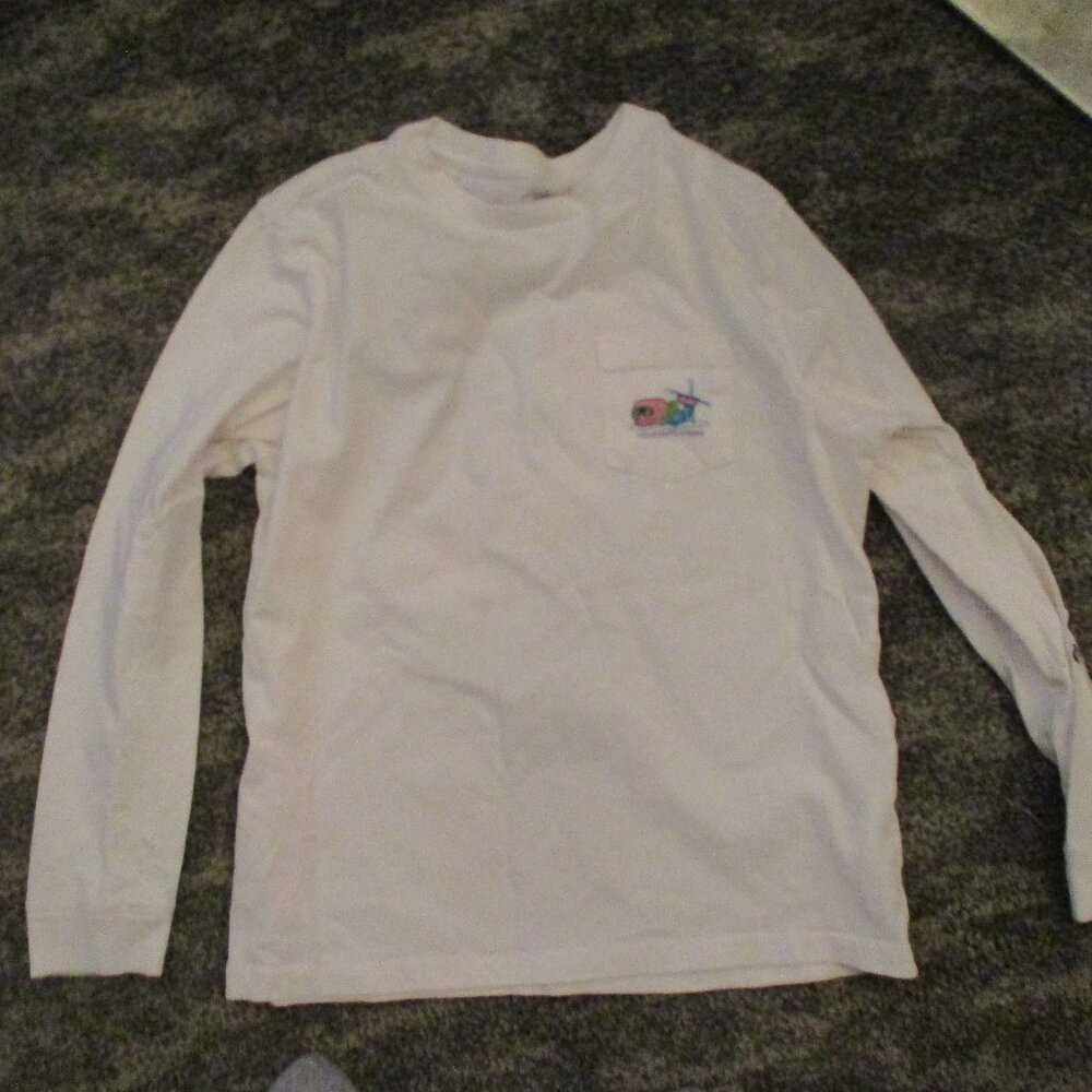 WHITE VINEYARD VINES LONG SLEEVE T SHIRT KIDS  7 KIDS
